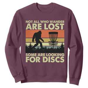 Funny Disc Golf Bigfoot Sweatshirt Vintage Sasquatch Sports Golfer Dad Frisbee TS10 Maroon Print Your Wear