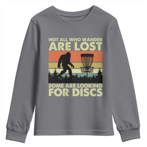 Funny Disc Golf Bigfoot Youth Sweatshirt Vintage Sasquatch Sports Golfer Dad Frisbee TS10 Charcoal Print Your Wear