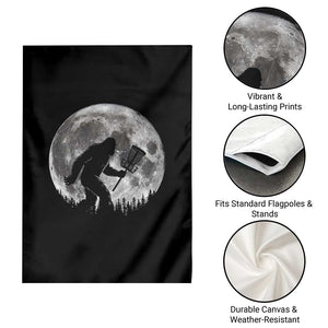 Disc Golf Bigfoot Garden Flag Funny Cool Full Moon & Trees Sasquatch TS10 Print Your Wear