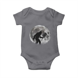 Disc Golf Bigfoot Baby Onesie Funny Cool Full Moon & Trees Sasquatch TS10 Charcoal Print Your Wear
