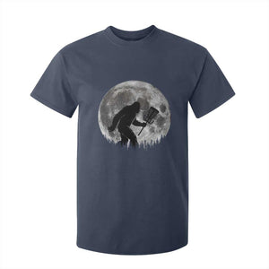 Disc Golf Bigfoot T Shirt For Kid Funny Cool Full Moon & Trees Sasquatch TS10 Navy Print Your Wear