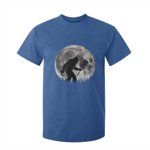 Disc Golf Bigfoot T Shirt For Kid Funny Cool Full Moon & Trees Sasquatch TS10 Royal Blue Print Your Wear