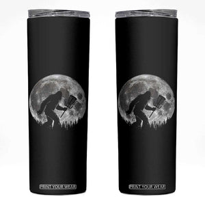 Disc Golf Bigfoot Skinny Tumbler Funny Cool Full Moon & Trees Sasquatch TS10 Black Print Your Wear