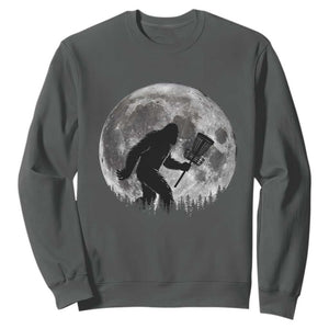 Disc Golf Bigfoot Sweatshirt Funny Cool Full Moon & Trees Sasquatch TS10 Dark Heather Print Your Wear