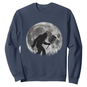 Disc Golf Bigfoot Sweatshirt Funny Cool Full Moon & Trees Sasquatch TS10 Navy Print Your Wear