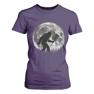 Disc Golf Bigfoot T Shirt For Women Funny Cool Full Moon & Trees Sasquatch TS10 Purple Print Your Wear