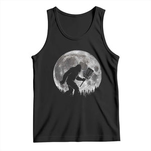 Disc Golf Bigfoot Tank Top Funny Cool Full Moon & Trees Sasquatch TS10 Black Print Your Wear