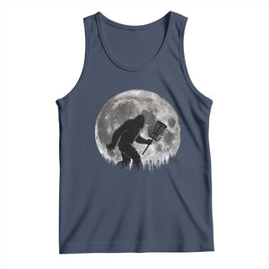 Disc Golf Bigfoot Tank Top Funny Cool Full Moon & Trees Sasquatch TS10 Navy Print Your Wear