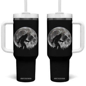 Disc Golf Bigfoot Tumbler With Handle Funny Cool Full Moon & Trees Sasquatch TS10 One Size: 40 oz Black Print Your Wear