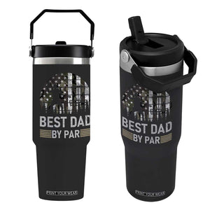 Disc Golf Best Dad By Par Flip Straw Tumbler Funny Sports Golfer Frisbee Camo American Flag TS10 One Size: 30 oz Black Print Your Wear