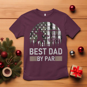 Disc Golf Best Dad By Par T Shirt Funny Sports Golfer Frisbee Camo American Flag TS10 Maroon Print Your Wear