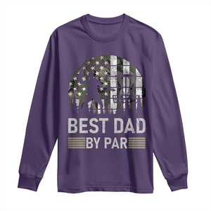 Disc Golf Best Dad By Par Long Sleeve Shirt Funny Sports Golfer Frisbee Camo American Flag TS10 Purple Print Your Wear