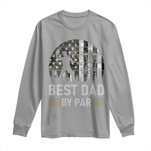 Disc Golf Best Dad By Par Long Sleeve Shirt Funny Sports Golfer Frisbee Camo American Flag TS10 Sport Gray Print Your Wear