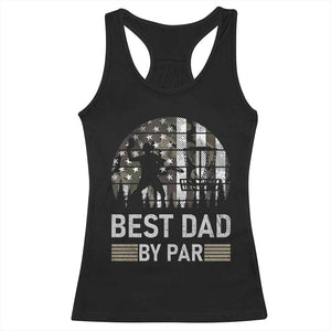 Disc Golf Best Dad By Par Racerback Tank Top Funny Sports Golfer Frisbee Camo American Flag - Print Your Wear