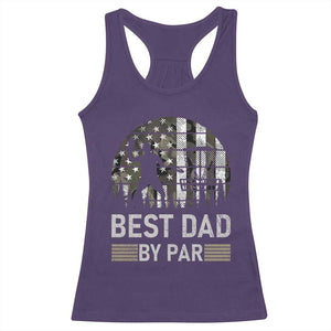 Disc Golf Best Dad By Par Racerback Tank Top Funny Sports Golfer Frisbee Camo American Flag - Print Your Wear
