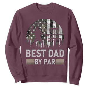 Disc Golf Best Dad By Par Sweatshirt Funny Sports Golfer Frisbee Camo American Flag TS10 Maroon Print Your Wear