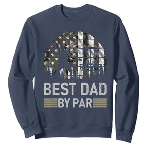 Disc Golf Best Dad By Par Sweatshirt Funny Sports Golfer Frisbee Camo American Flag TS10 Navy Print Your Wear