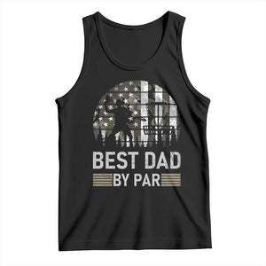 Disc Golf Best Dad By Par Tank Top Funny Sports Golfer Frisbee Camo American Flag - Print Your Wear