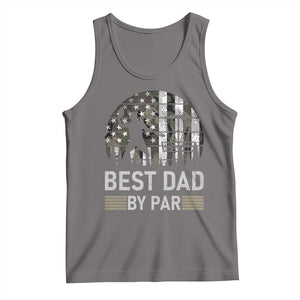 Disc Golf Best Dad By Par Tank Top Funny Sports Golfer Frisbee Camo American Flag - Print Your Wear