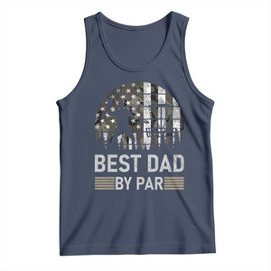 Disc Golf Best Dad By Par Tank Top Funny Sports Golfer Frisbee Camo American Flag - Print Your Wear