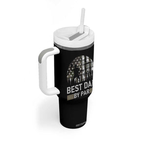 Disc Golf Best Dad By Par Tumbler With Handle Funny Sports Golfer Frisbee Camo American Flag TS10 Print Your Wear