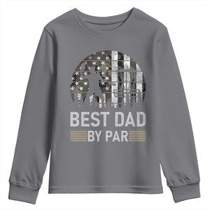 Disc Golf Best Dad By Par Youth Sweatshirt Funny Sports Golfer Frisbee Camo American Flag TS10 Charcoal Print Your Wear