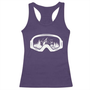 Skiing Racerback Tank Top Skiing Goggles Snow Wintersport Ski Snowboard TS10 Purple Print Your Wear