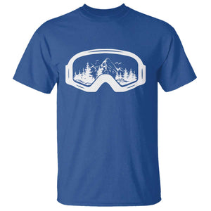 Skiing T Shirt Skiing Goggles Snow Wintersport Ski Snowboard TS10 Royal Blue Print Your Wear