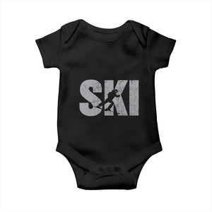 Cool Distressed Skiing Baby Onesie for Skiers TS10 Black Print Your Wear