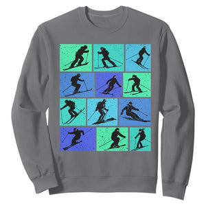 Skiing Sweatshirt for Skiers Wintersport Ski Snowboard TS10 Charcoal Print Your Wear