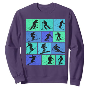 Skiing Sweatshirt for Skiers Wintersport Ski Snowboard TS10 Purple Print Your Wear
