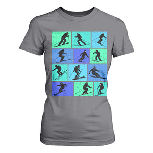 Skiing T Shirt For Women for Skiers Wintersport Ski Snowboard TS10 Charcoal Print Your Wear
