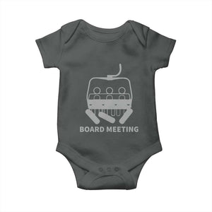 Funny Skiing Baby Onesie Snowboard Meeting Gift TS10 Dark Heather Print Your Wear