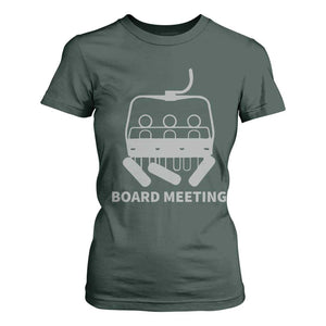 Funny Skiing T Shirt For Women Snowboard Meeting Gift TS10 Dark Forest Green Print Your Wear