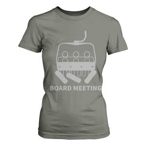 Funny Skiing T Shirt For Women Snowboard Meeting Gift TS10 Military Green Print Your Wear