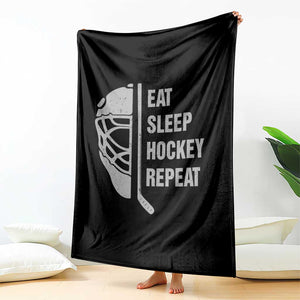 Ice Hockey Player Throw Blanket Funny Eat Sleep Hockey Repeat Sport Fan TS10 Print Your Wear
