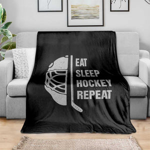 Ice Hockey Player Throw Blanket Funny Eat Sleep Hockey Repeat Sport Fan TS10 Print Your Wear
