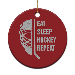 Ice Hockey Player Christmas Ornament Funny Eat Sleep Hockey Repeat Sport Fan TS10 Print Your Wear