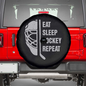 Ice Hockey Player Spare Tire Cover Funny Eat Sleep Hockey Repeat Sport Fan TS10 Black Print Your Wear