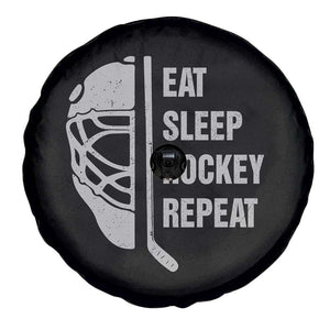Ice Hockey Player Spare Tire Cover Funny Eat Sleep Hockey Repeat Sport Fan TS10 Print Your Wear