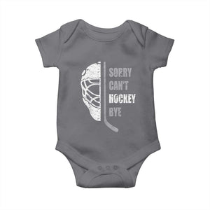 Ice Hockey Player Baby Onesie Retro Sorry Cant Hockey Bye TS10 Charcoal Print Your Wear