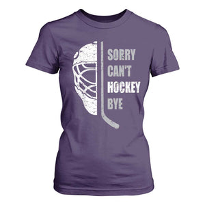 Ice Hockey Player T Shirt For Women Retro Sorry Cant Hockey Bye TS10 Purple Print Your Wear