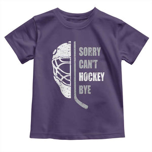 Ice Hockey Player Toddler T Shirt Retro Sorry Cant Hockey Bye TS10 Purple Print Your Wear
