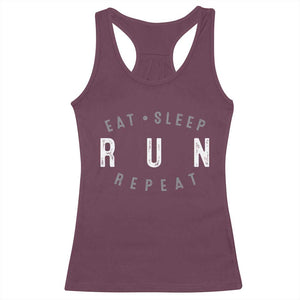 Eat Sleep Run Repeat Racerback Tank Top Marathon Runner TS10 Maroon Print Your Wear