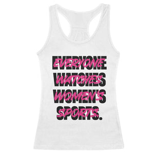 Womens Sports Racerback Tank Top Feminist Body Positivity Inclusive Equality TS10 White Print Your Wear