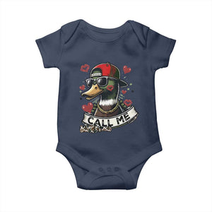 Valentine Mallard Duck Baby Onesie Camo Hunting Valentines Day Gift For Her TS10 Navy Print Your Wear