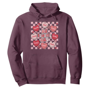 Valentine Teacher Hoodie My Students Are My Valentines Hearts TS10 Maroon Print Your Wear