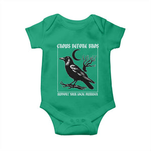 Crows Before Bros Support Your Local Murder Baby Onesie Funny Crow Lovers TS10 Irish Green Print Your Wear