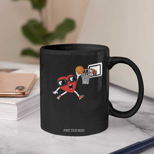 Basketball Valentines Coffee Mug Cute Red Heart Playing Basketball Player Team Boys TS10 Print Your Wear