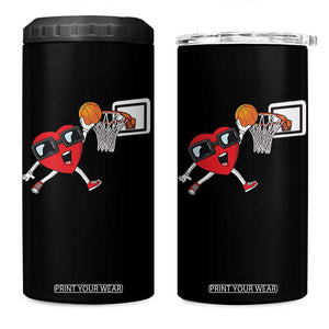 Basketball Valentines 4 in 1 Can Cooler Tumbler Cute Red Heart Playing Basketball Player Team Boys TS10 One Size: 16 oz Black Print Your Wear